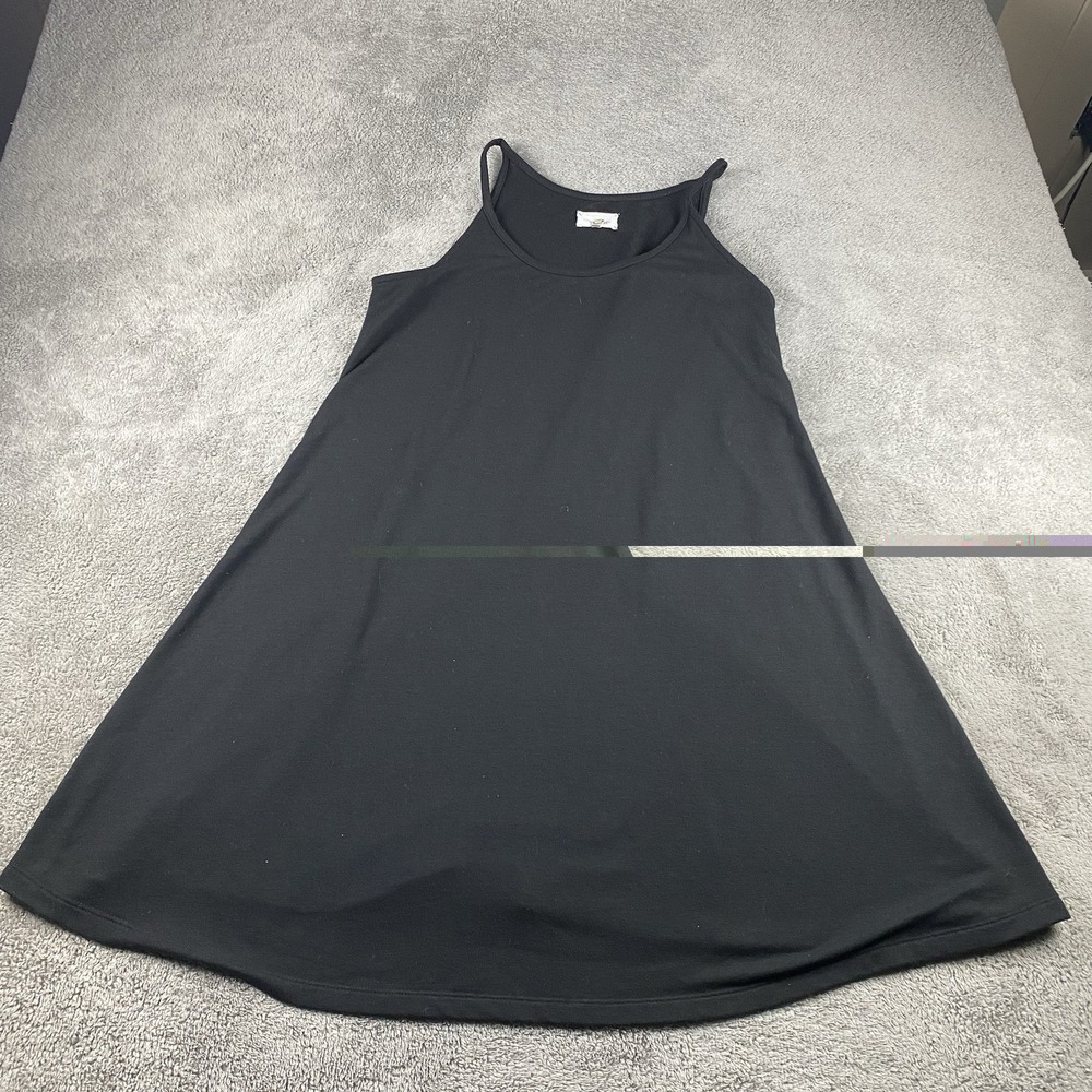 Lou & Grey Casual Shift Swing Dress Sun Dress Womens Black Small